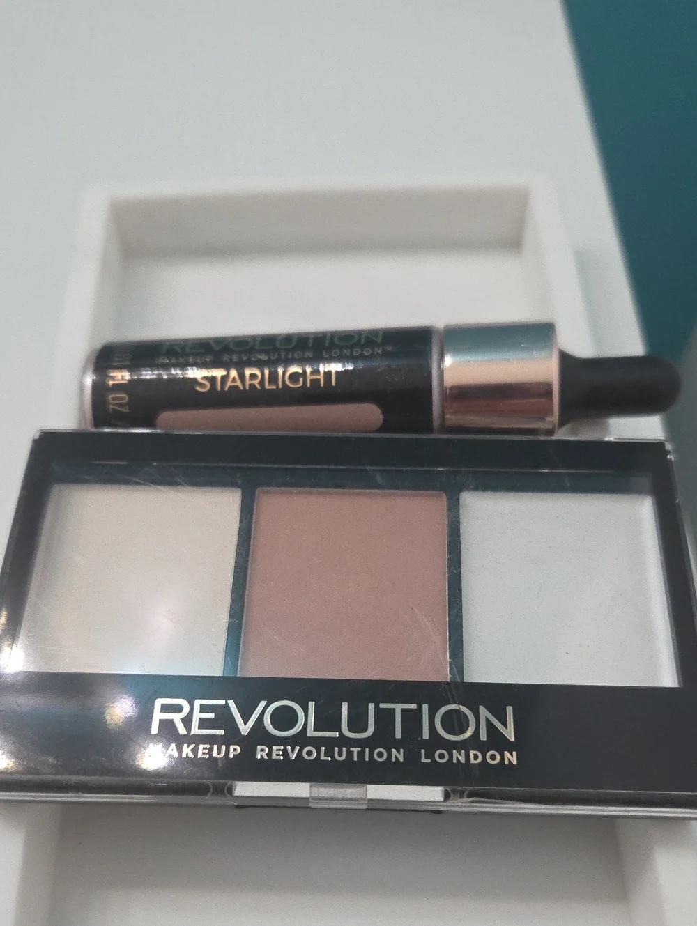 Revolution Bronzer & Starlight Liquid Highlighter - Beige, Cream, Brown